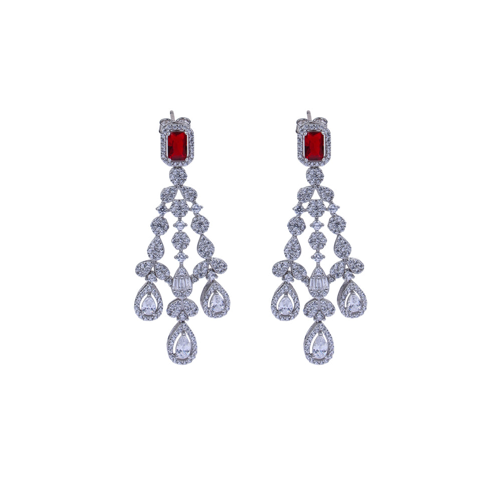 Eterna Scarlet 92.5 Silver Necklace set