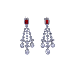Eterna Scarlet 92.5 Silver Necklace set