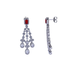 Eterna Scarlet 92.5 Silver Necklace set