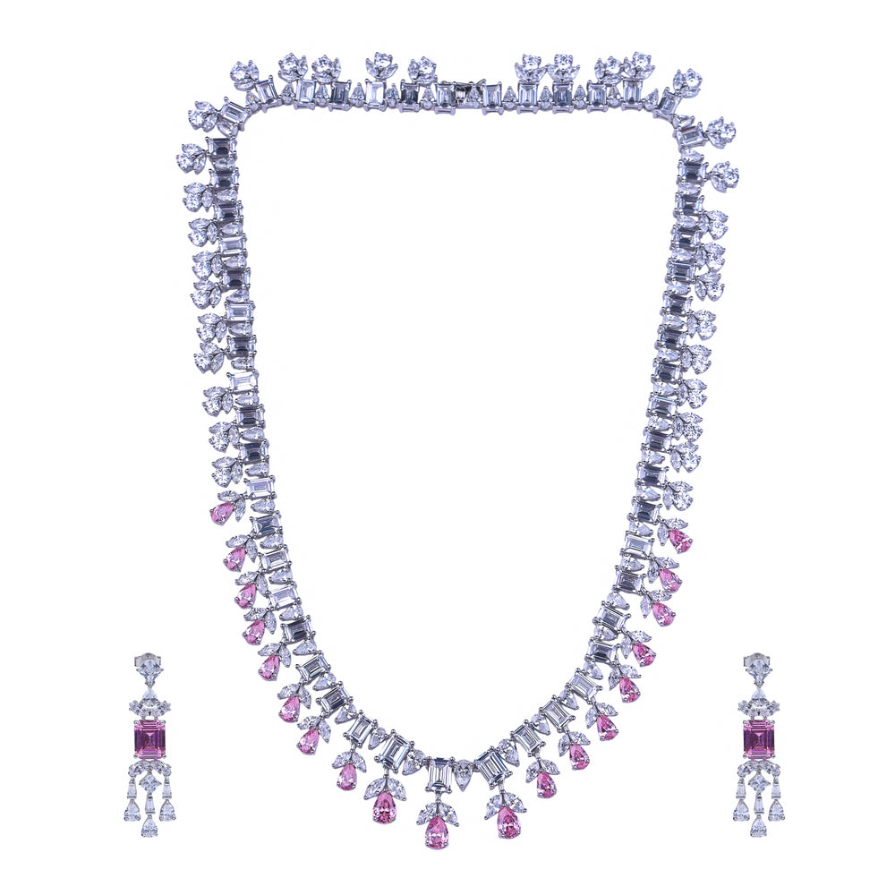 Blush Royale Silver Necklace Set