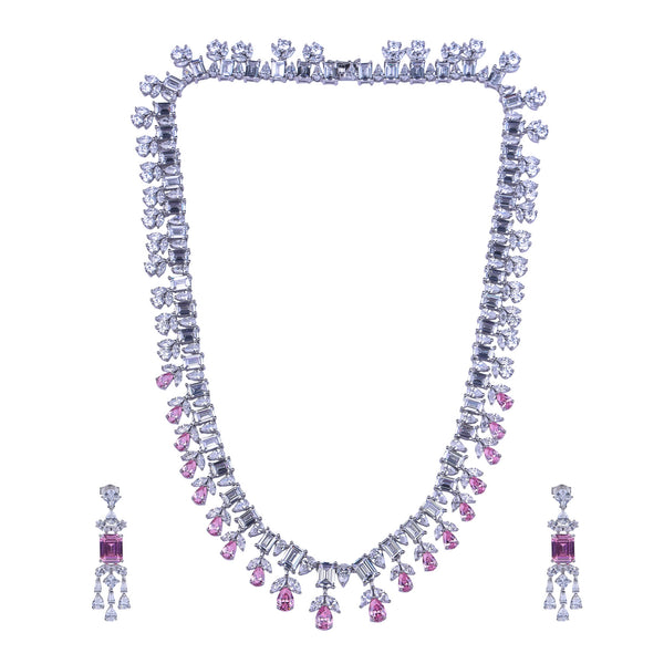 Blush Royale Silver Necklace Set