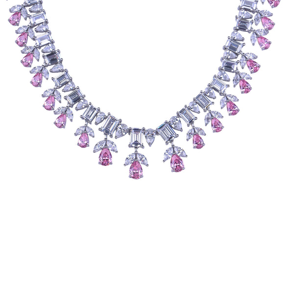 Blush Royale Silver Necklace Set
