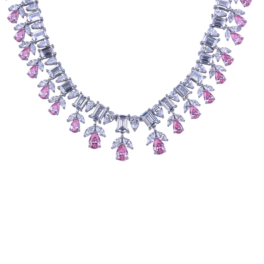 Blush Royale Silver Necklace Set