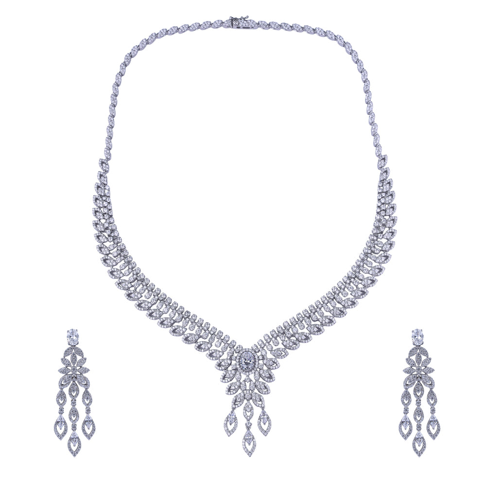 Celestia Grace Silver Necklace Set