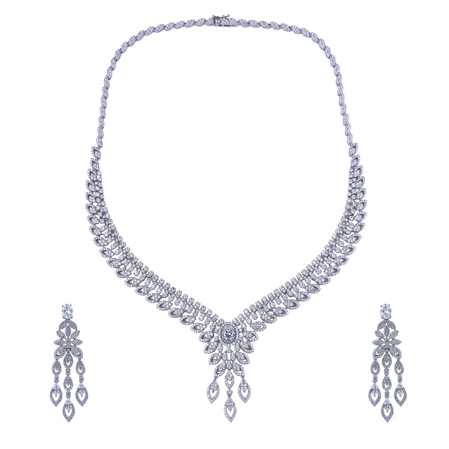 Celestia Grace Silver Necklace Set