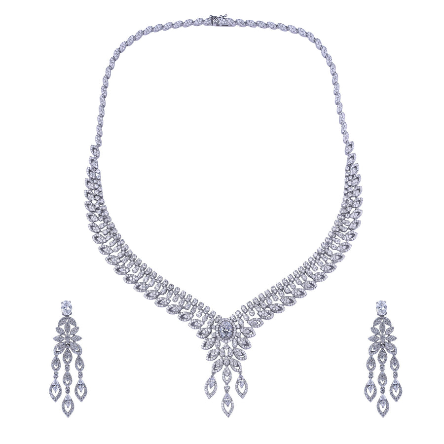 Celestia Grace Silver Necklace Set