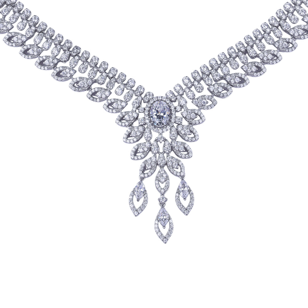 Celestia Grace Silver Necklace Set