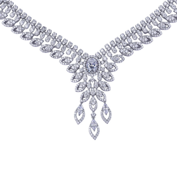 Celestia Grace Silver Necklace Set