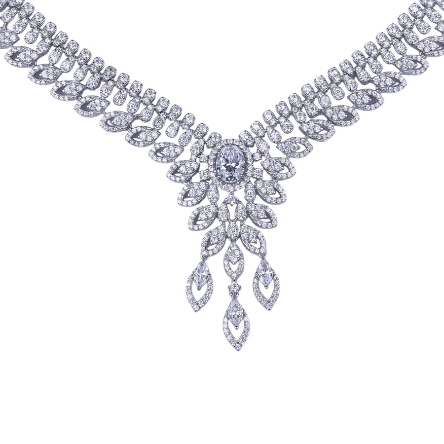 Celestia Grace Silver Necklace Set