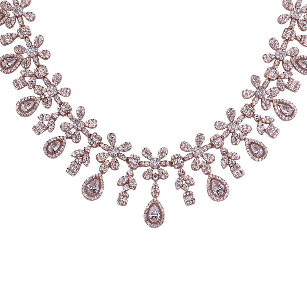 Celeste Flora 92.5 Silver Necklace Set