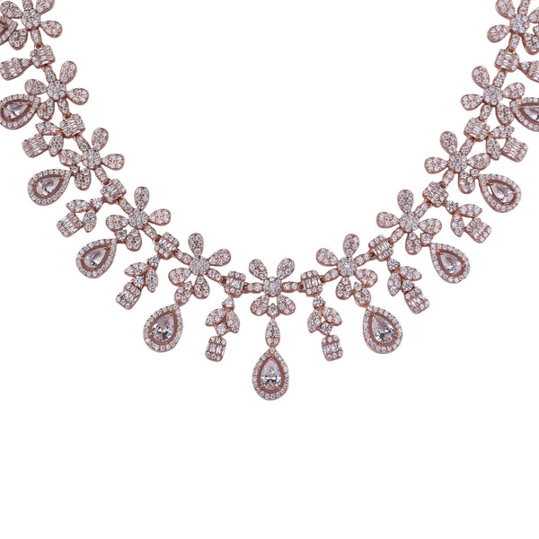 Celeste Flora 92.5 Silver Necklace Set