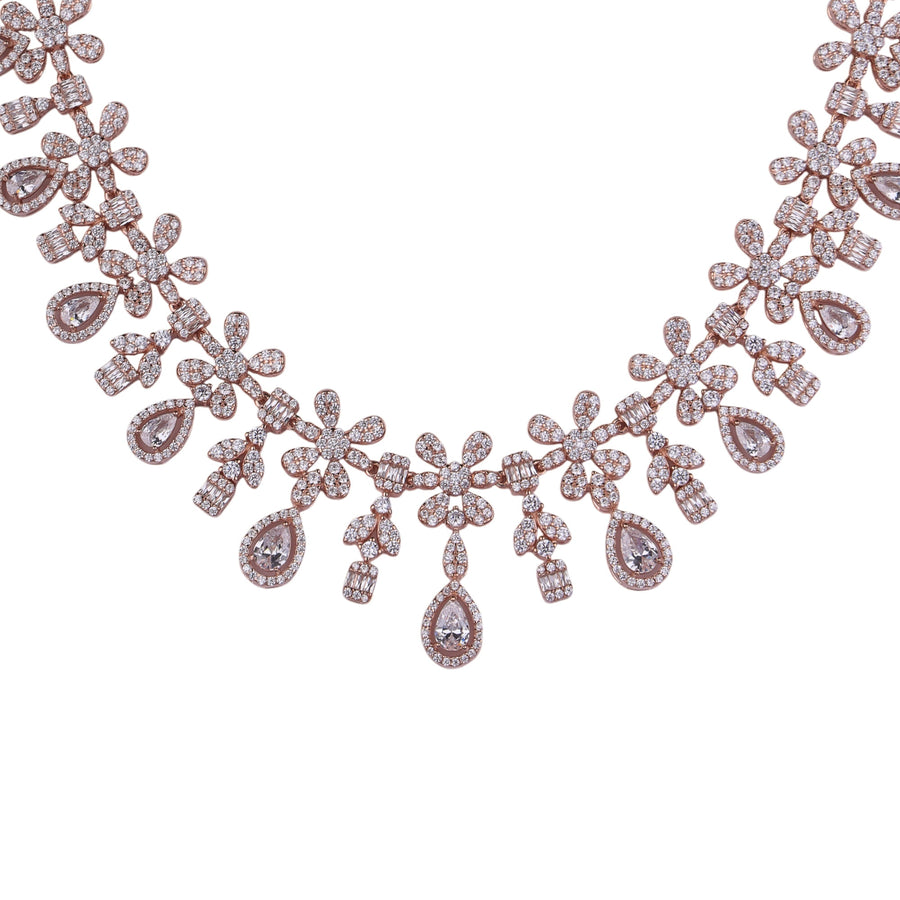 Celeste Flora 92.5 Silver Necklace Set
