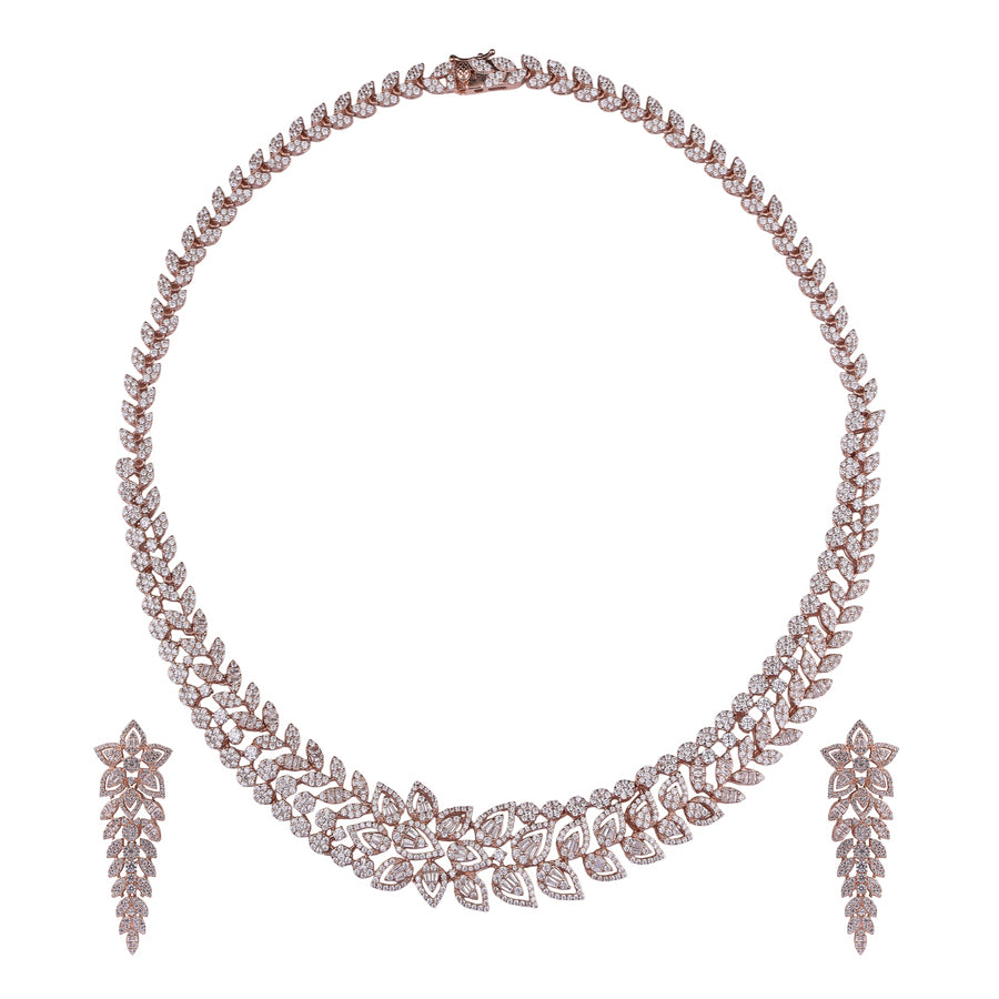 Flora Luxe Silver Necklace Set