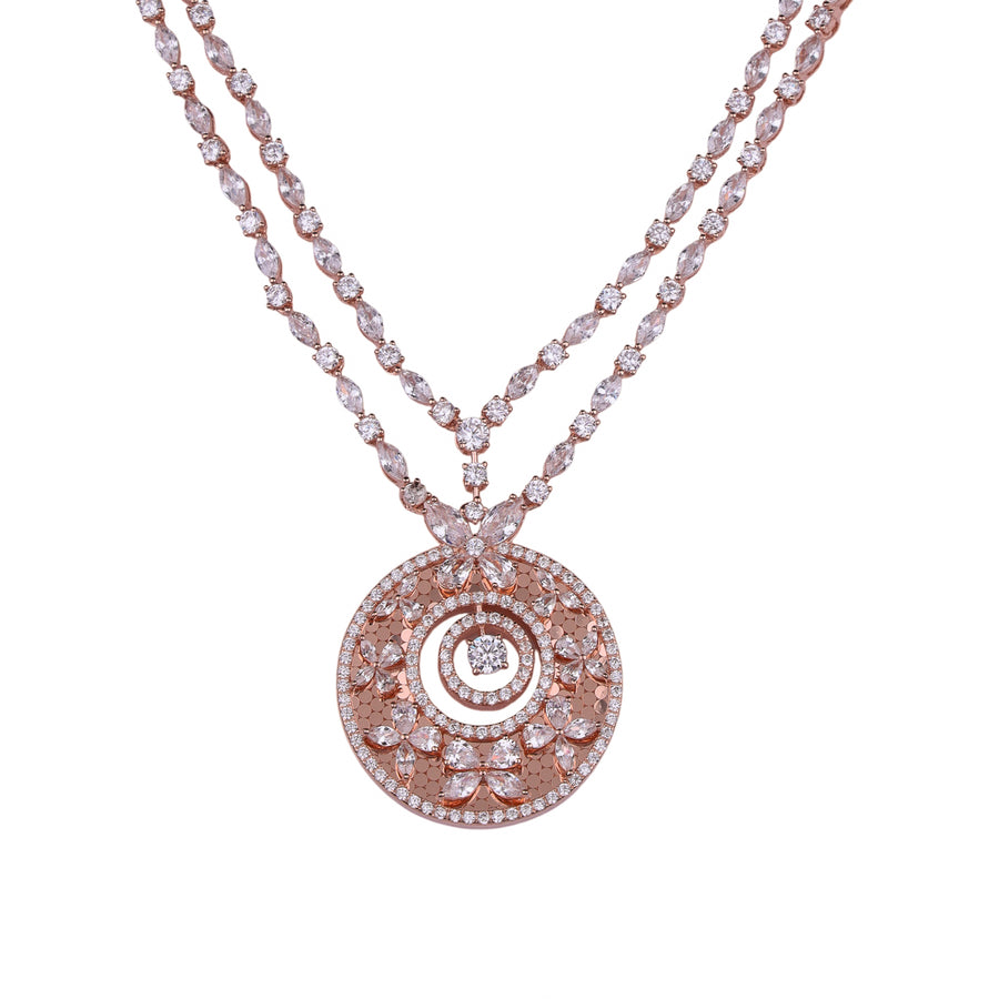Lunar Radiance Silver Necklace Set