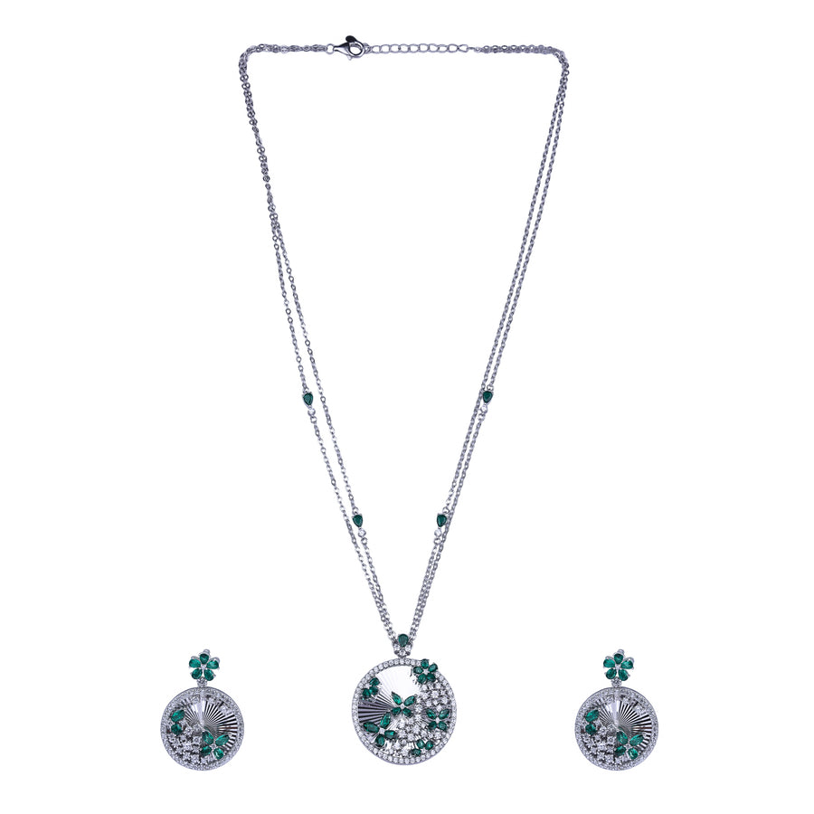 Green Celeste Flora Pendant Set