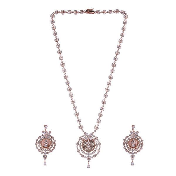 Ornate Radiance Silver Necklace Set