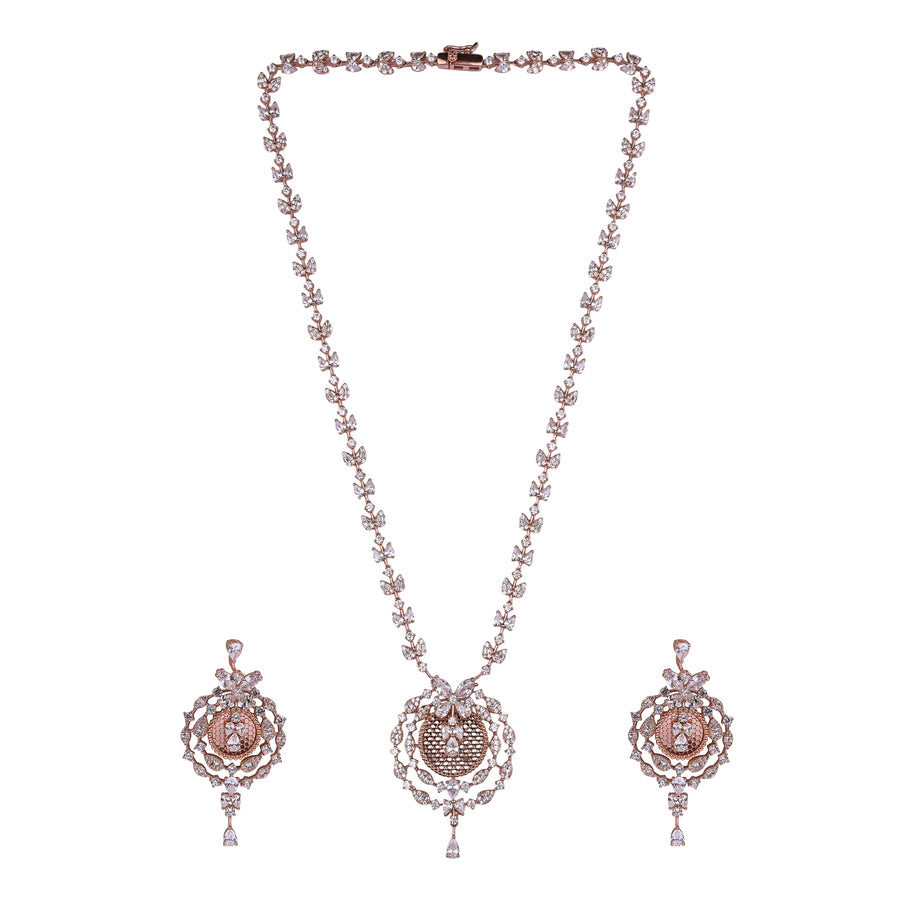 Ornate Radiance Silver Necklace Set