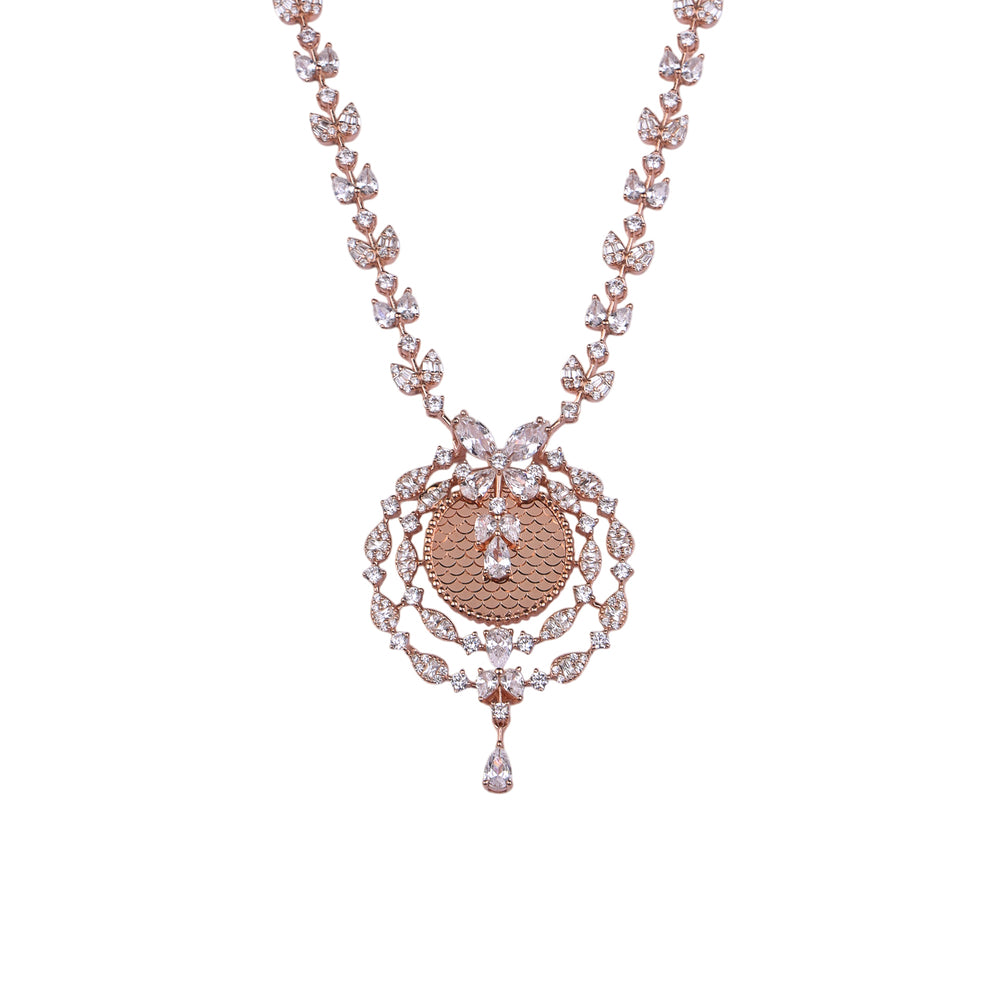 Ornate Radiance Silver Necklace Set