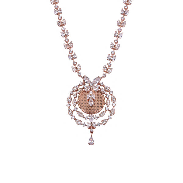 Ornate Radiance Silver Necklace Set