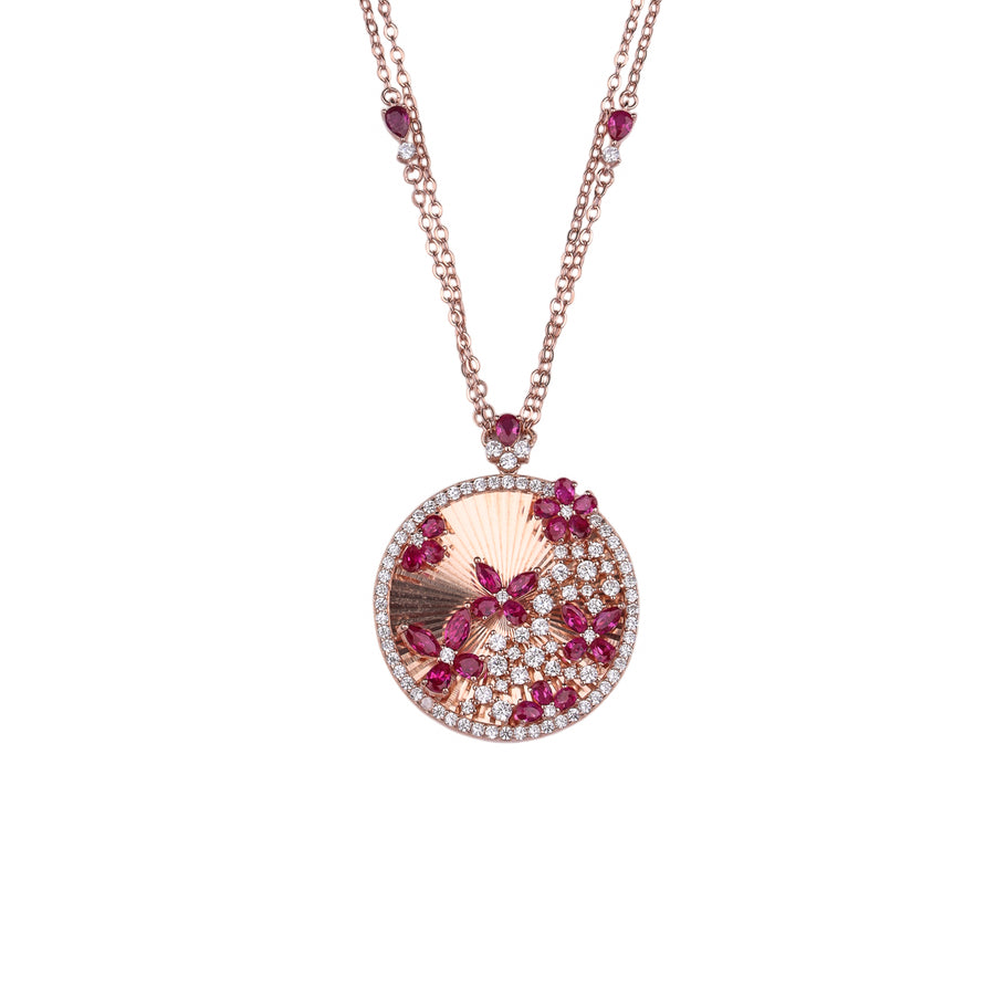 Red Celeste Flora Pendant Set