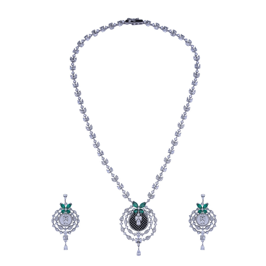 Silver Ornate Radiance Pendant Set