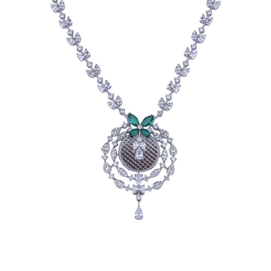 Silver Ornate Radiance Pendant Set
