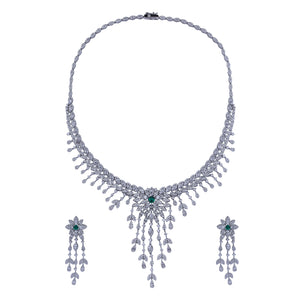 Emerald Bloom Silver Set