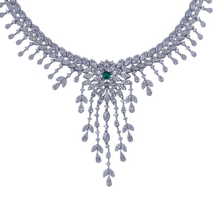 Emerald Bloom Silver Set