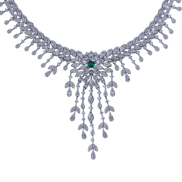 Emerald Bloom Silver Set