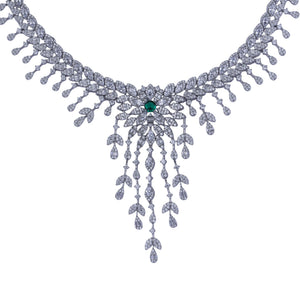 Emerald Bloom Silver Set