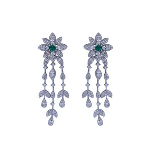 Emerald Bloom Silver Set