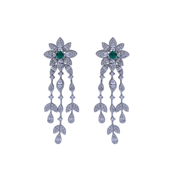 Emerald Bloom Silver Set