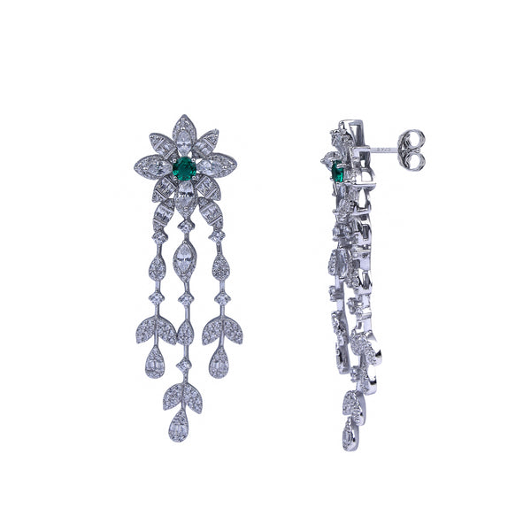 Emerald Bloom Silver Set