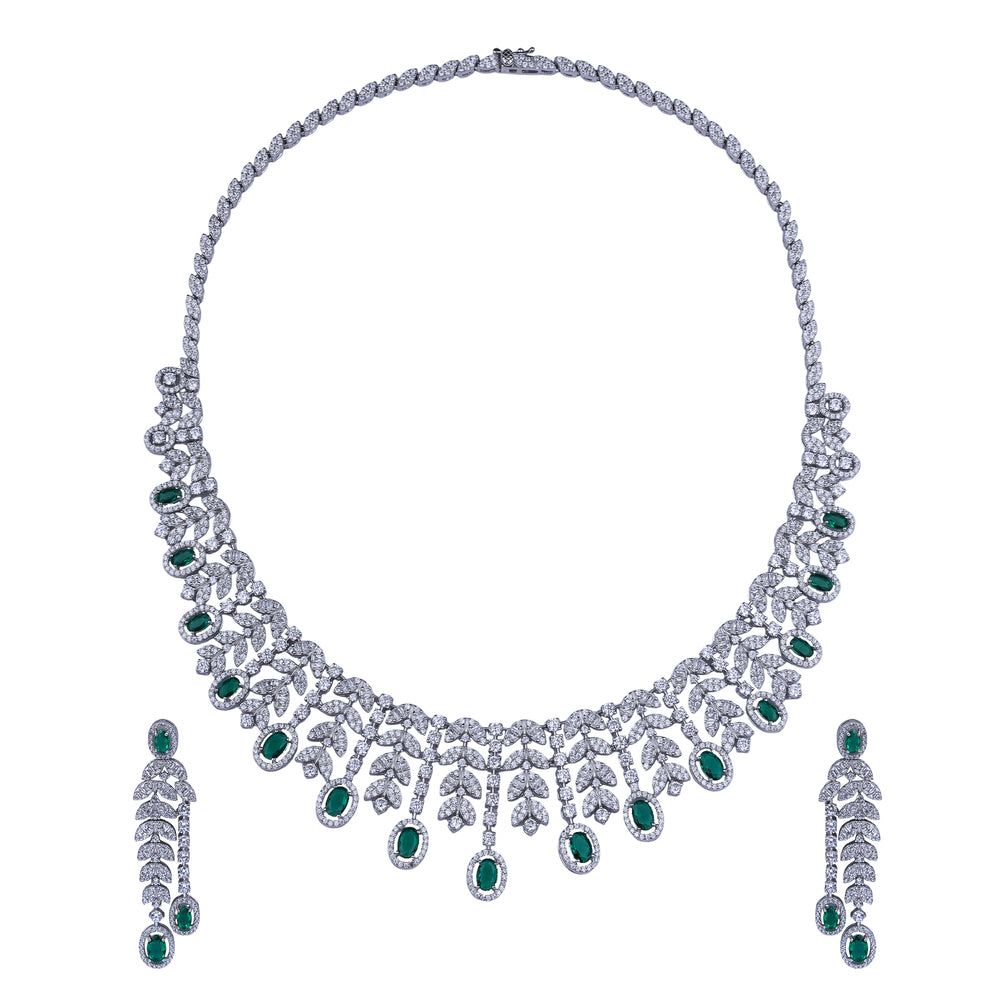 Emerald Éclat Silver Set