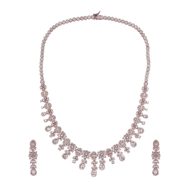 Aurora Drape Silver Necklace Set