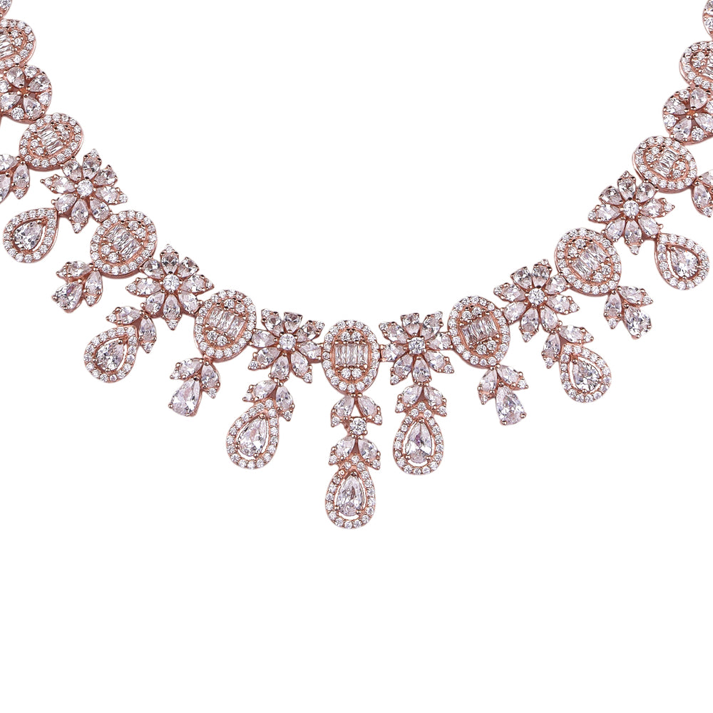 Aurora Drape Silver Necklace Set