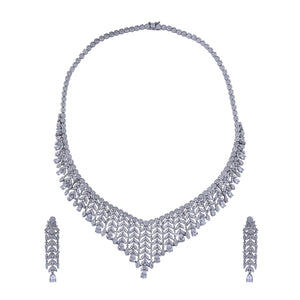 Aurora Lattice Silver Necklace Set