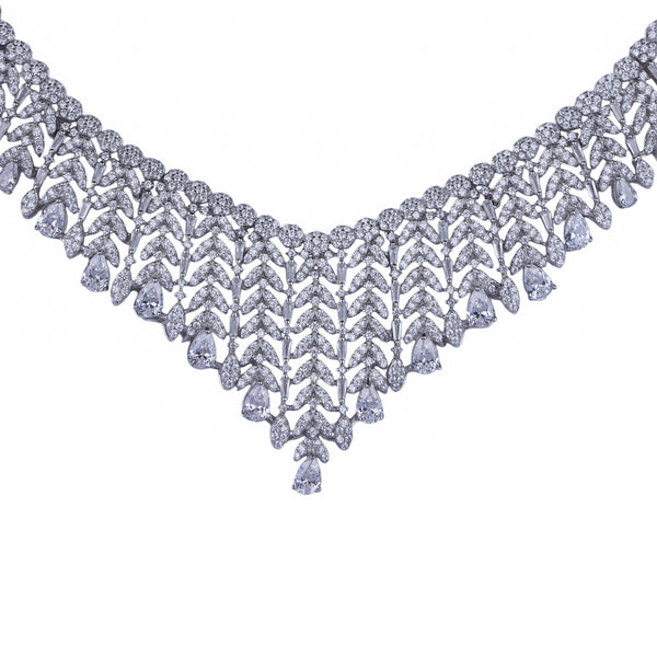 Aurora Lattice Silver Necklace Set