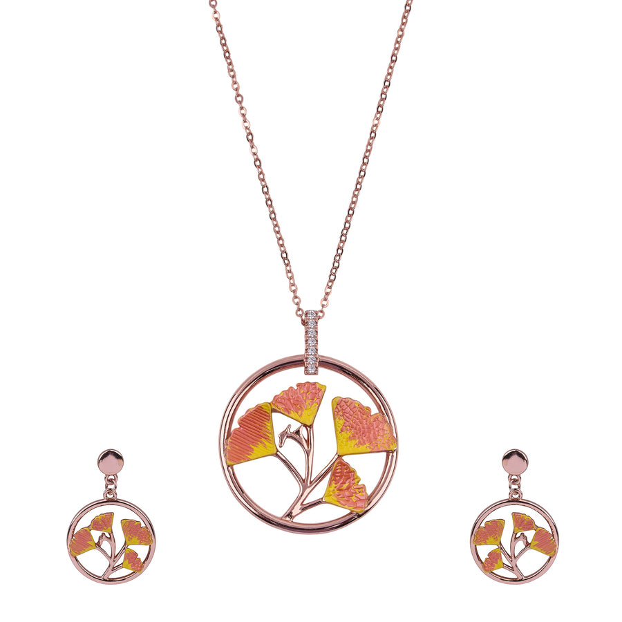 Bloom Aura Silver Pendant Set