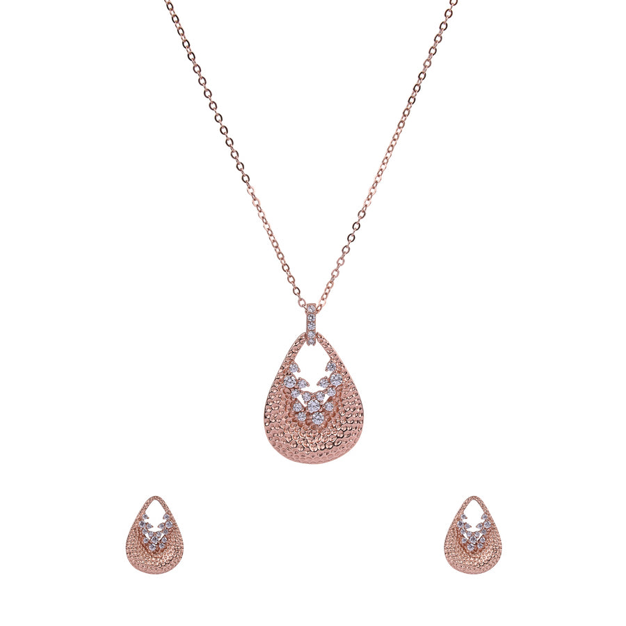 Lustre Dewdrop Silver Pendant Set
