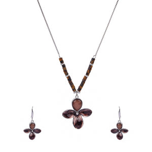 Amber Bloom Pendant Ensemble