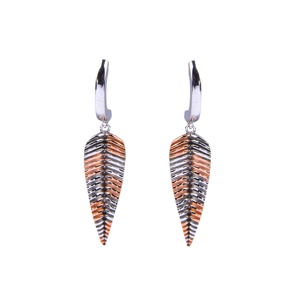 Dual Tone Leaf Pendant Set