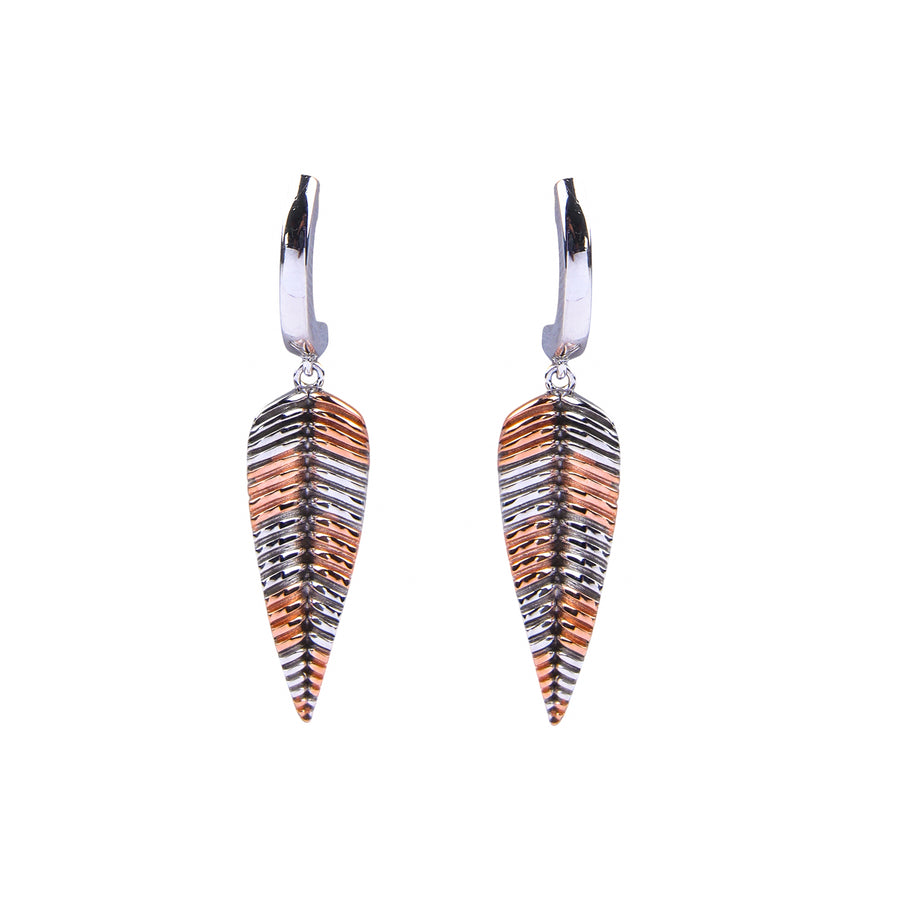 Dual Tone Leaf Pendant Set