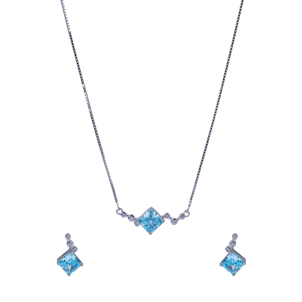 Blue Mist Silver Elegance Pendant Set