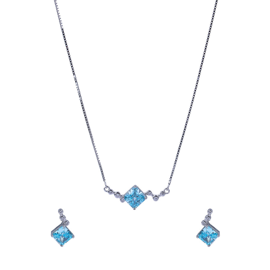 Blue Mist Silver Elegance Pendant Set