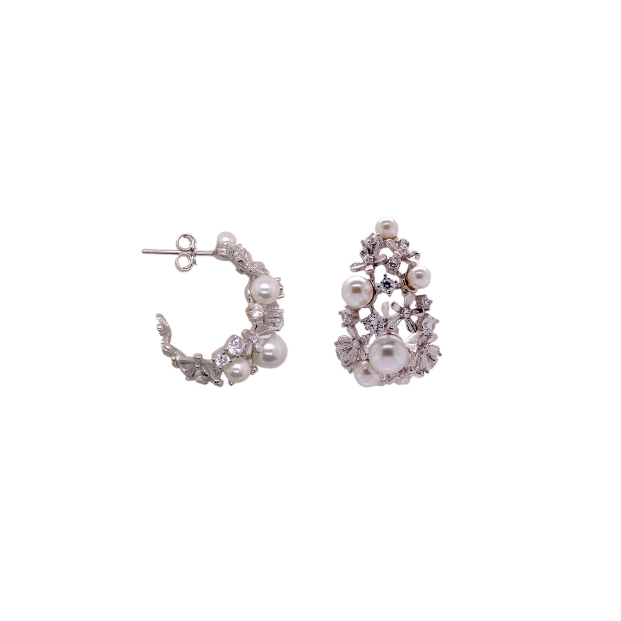 Pearl Petal Hoops