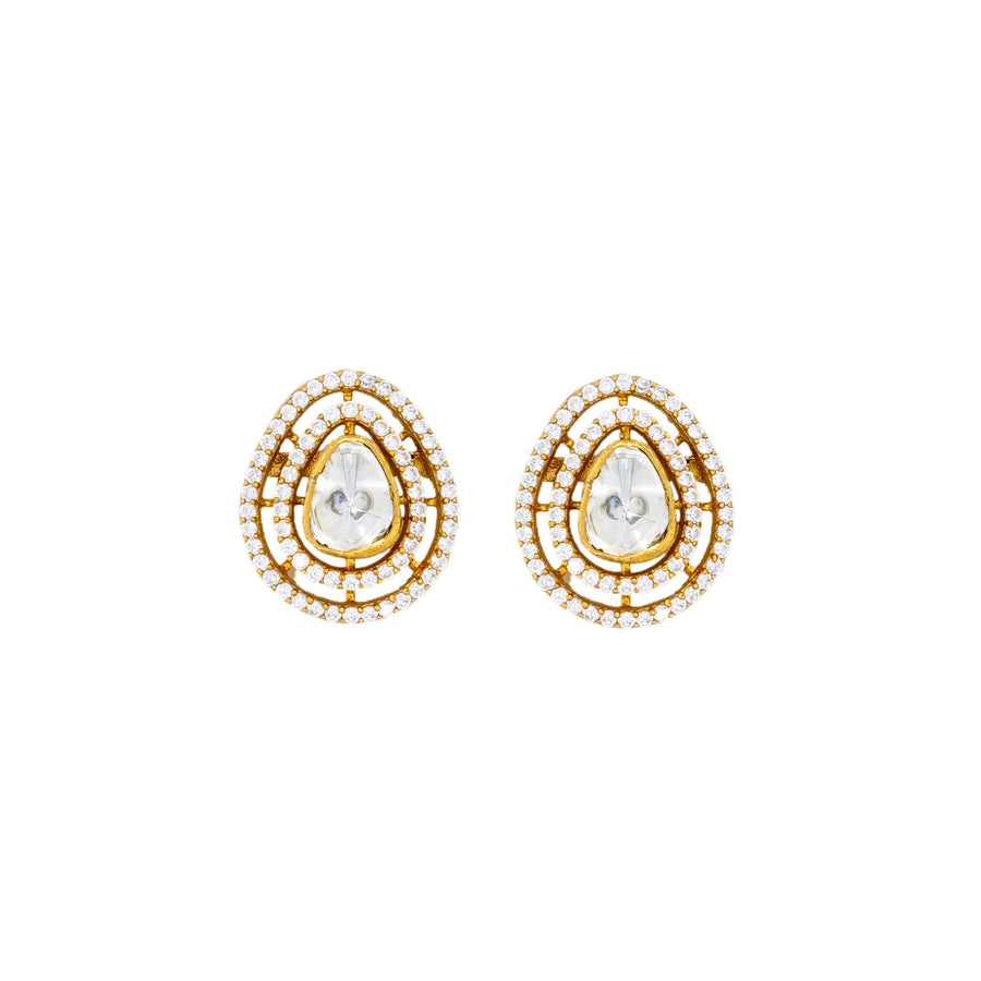 Mossanite Pear Studs