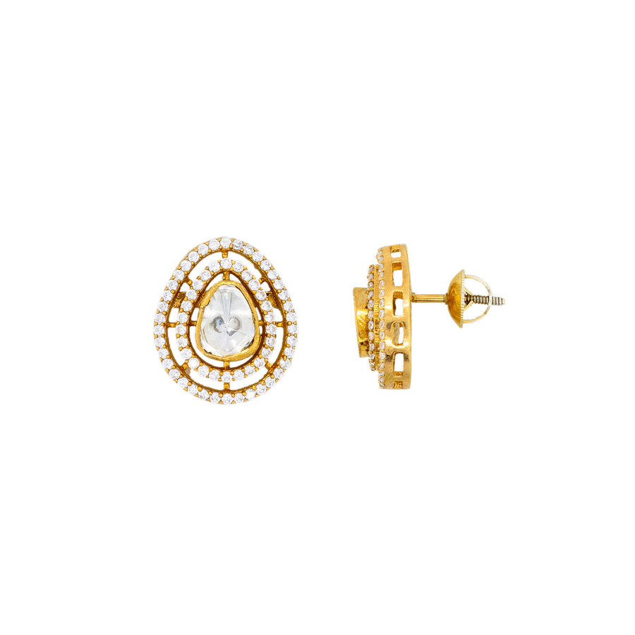 Mossanite Pear Studs