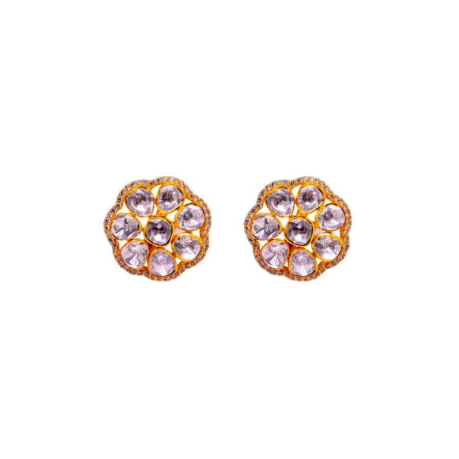 Moissanite Flower Earrings