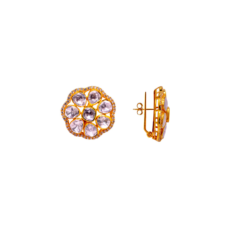 Moissanite Flower Earrings